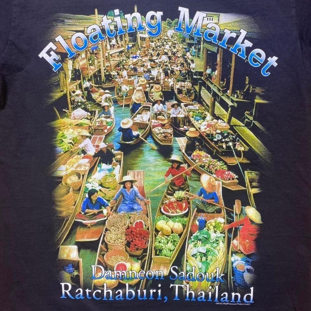 Vintage Thailand floating market shirt